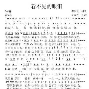 看不见的眼泪 _歌谱投稿_词曲:梁俭明 艾惠秀