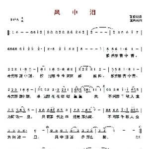 风中泪_歌曲简谱_词曲:张俊以 孟庆云
