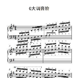 第七集3.G大调音阶 钢琴谱