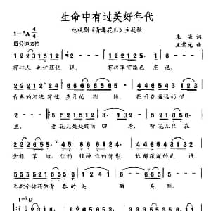 生命中有过美好年代_通俗唱法乐谱_词曲:朱海 王黎光