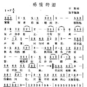 感情的泪_通俗唱法乐谱_词曲:卡斯 张平福