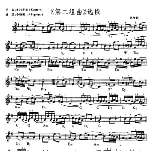 电子琴谱 | 第二组曲 选段 巴哈曲 吴嘉平