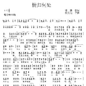 情归何处_通俗唱法乐谱_词曲:诗耕 柳无为