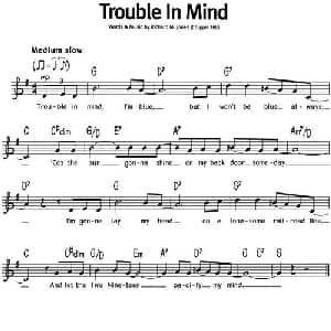 蓝调音乐:Trouble In Mind_外国歌谱