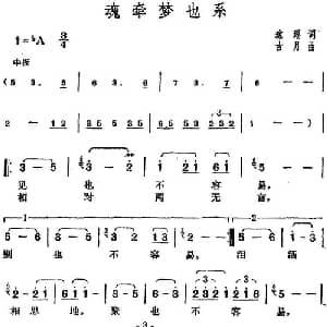 邓丽君演唱金曲 魂牵梦也系_通俗唱法乐谱_词曲:琼瑶 古月