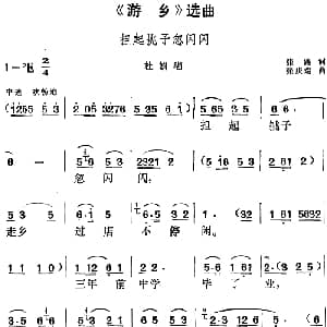 黄梅戏谱 | 游乡 选曲 担起挑子忽闪闪 杜娟唱段 张路 张庆瑞