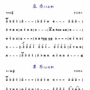 哀乐_歌谱投稿_词曲: 罗浪
