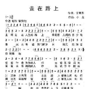 走在路上_歌曲简谱_词曲:艾惠秀 小龙