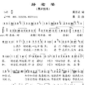 好老婆_通俗唱法乐谱_词曲:龚正斌 晶夫