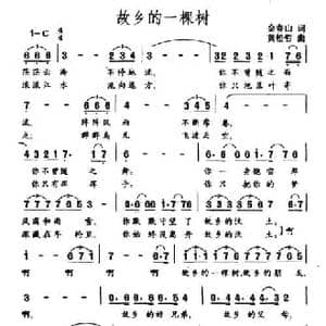 故乡的一棵树_民歌简谱_词曲:金春山 黄松哲
