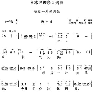 黄梅戏谱 | 木匠迎亲 选曲 秋后一片好风光 陶叶唱段 王树元编剧 王文龙 檀允武编曲
