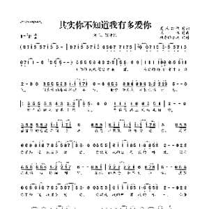 其实你不知道我有多爱你_歌曲简谱_词曲:夏敢若何 陈伟