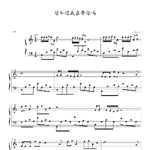 你知道我在等你吗 钢琴谱 张洪量