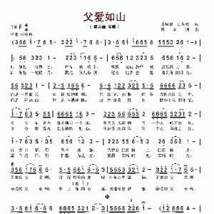 父爱如山_歌谱投稿_词曲:张瑞星 汪茶英 黄金钢