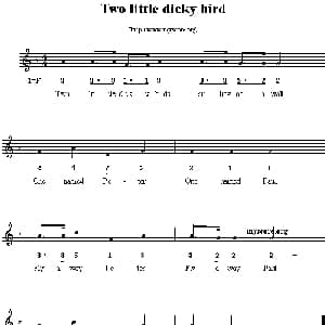 Two little dicky birds_外国歌谱