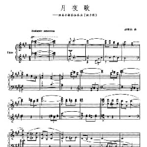 小提琴谱 | 月夜歌 小提琴 钢琴伴奏 胡海林