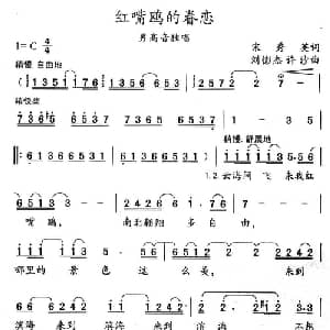 红嘴鸥的眷恋_美声唱法乐谱_词曲:宋秀英 刘憉杰 许沙