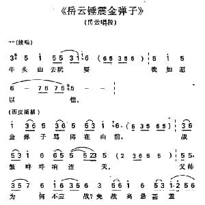 京剧谱 | 岳云锤震金弹子 岳云唱段