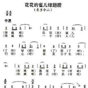 花花的雀儿绿翅膀_民歌简谱