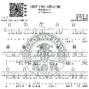 新不了情 吉他谱C调入门版 猴哥吉他教学 高音教编配_歌谱投稿