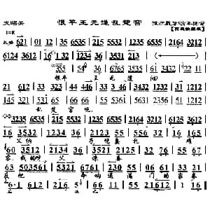 京剧谱 | 恨平王无道乱楚宫 文昭关 选段 琴谱