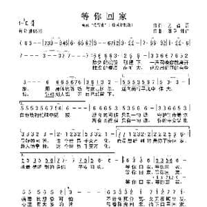 等你回家_歌曲简谱_词曲:乙福海 刘臣