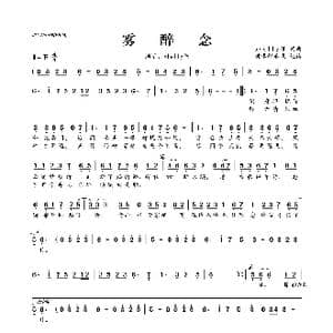 雾醉念_歌曲简谱_词曲:shelly佳 shelly佳