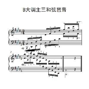 第八级15.B大调主三和弦琶音 钢琴谱