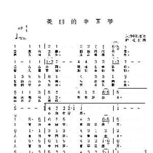 美丽的中国梦_歌谱投稿_词曲:朱海 张积强 戚建波