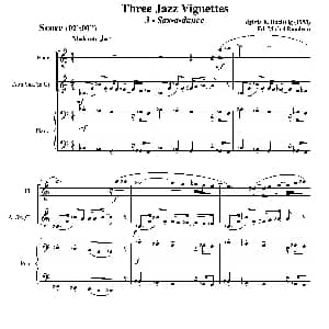 Three jazz vignettes 第三乐章 长笛中萨钢琴三重奏总谱