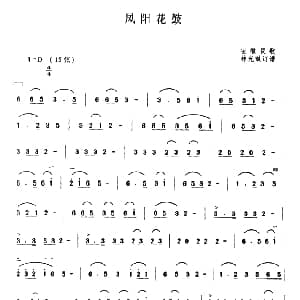 二胡谱 | 凤阳花鼓 安徽民歌 林光璇订谱
