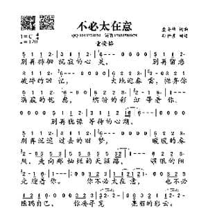 不必太在意_歌曲简谱_词曲:童安格 童安格