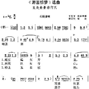 黄梅戏谱 | 游园惊梦 选曲 良辰美景奈何天 杜丽娘唱段 王冠亚剧本整理 潘汉明编曲
