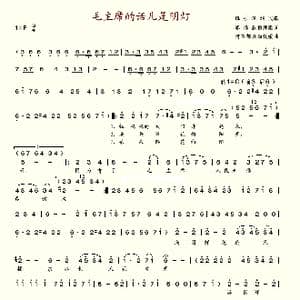 毛主席的话儿是明灯_歌谱投稿