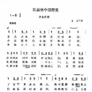 在森林中田野里_歌谱投稿