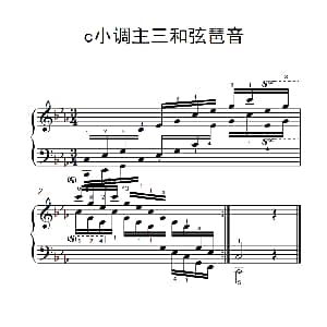 第八级8.c小调主三和弦琶音 钢琴谱