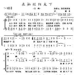 在灿烂阳光下_歌曲简谱