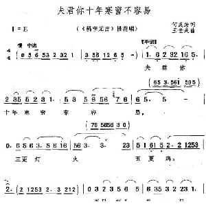 黄梅戏谱 | 夫君你十年寒窗不容易 桃李无言 桃花唱段 何成结 王世庆