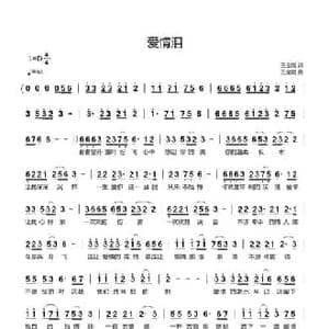 爱情泪_民歌简谱_词曲:王金刚 王金刚