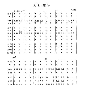 太阳 您早 民乐合奏总谱 周仲康
