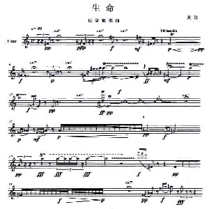长笛曲谱 | 生命 黄婷