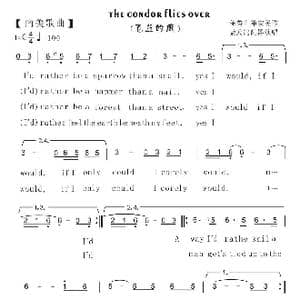 86. 南美歌曲 飞逝的鹰condor flies over_歌曲简谱_词曲:秘鲁民歌 印第安歌曲