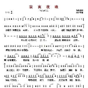 寂寞夜晚_歌曲简谱_词曲:潘伟源 周治平