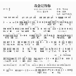 我会记得你_歌曲简谱_词曲:胡云龙 张恒