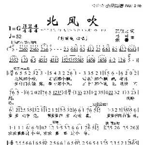 北风吹_歌曲简谱_词曲:贺敬之 马可 张鲁
