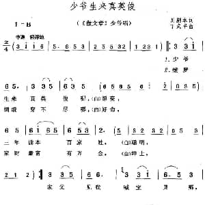 黄梅戏谱 | 少爷生来真英俊 做文章 少爷唱段 川剧本 丁式平