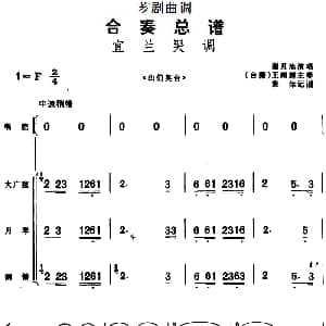 芗剧曲调 合奏总谱 宜兰哭调 选自 山伯英台 谢月池演唱 王南辉主奏 集体记谱