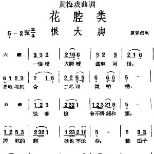 黄梅戏谱 | 黄梅戏曲调花腔类 恨大脚
