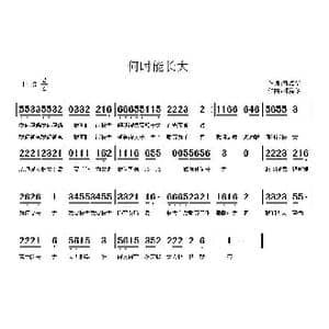 何时能长大_歌曲简谱_词曲:邓海华 邓海华