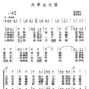 大学生之歌_合唱歌谱_词曲:赵莱静 费师逊